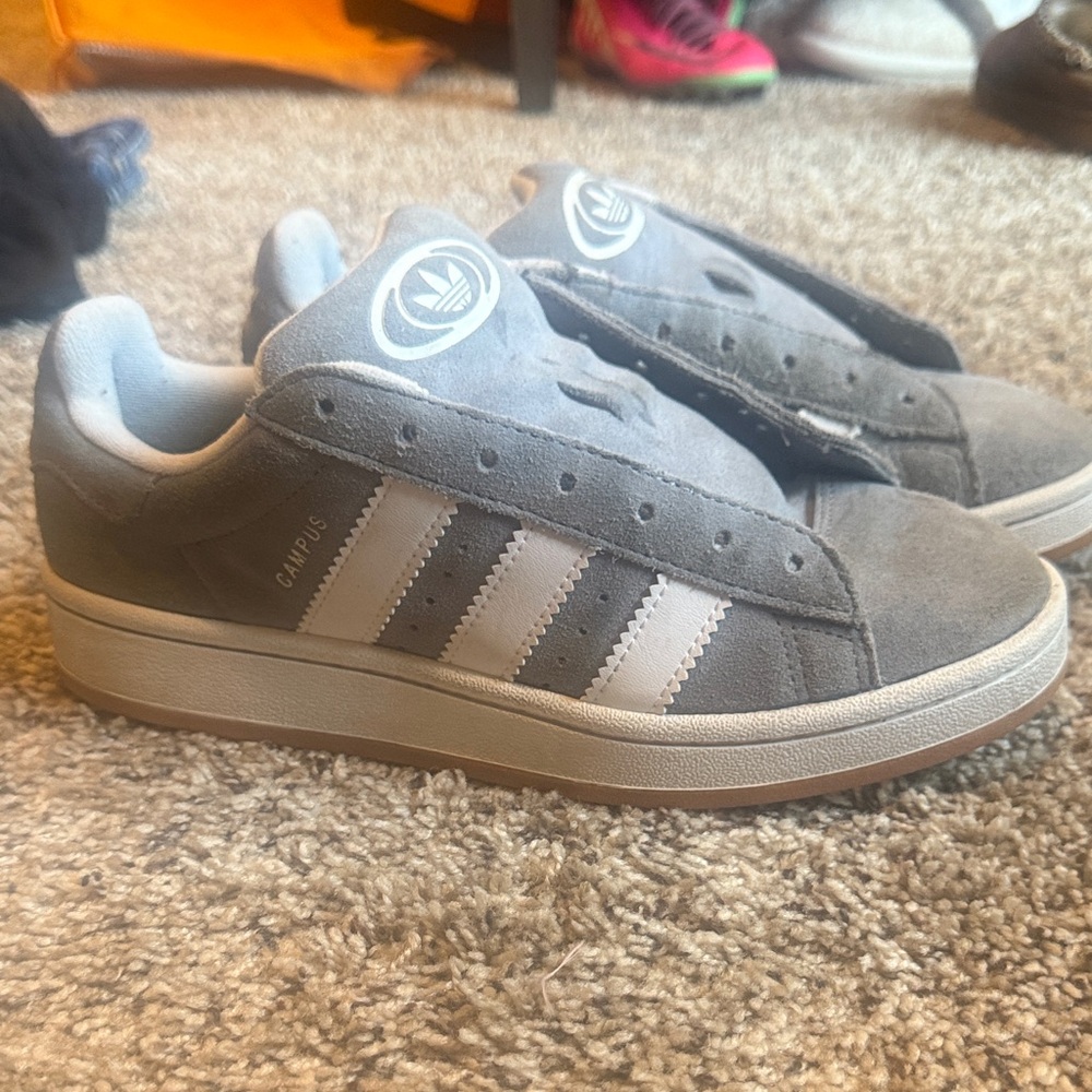 Adidas Campus Gray and White laces included